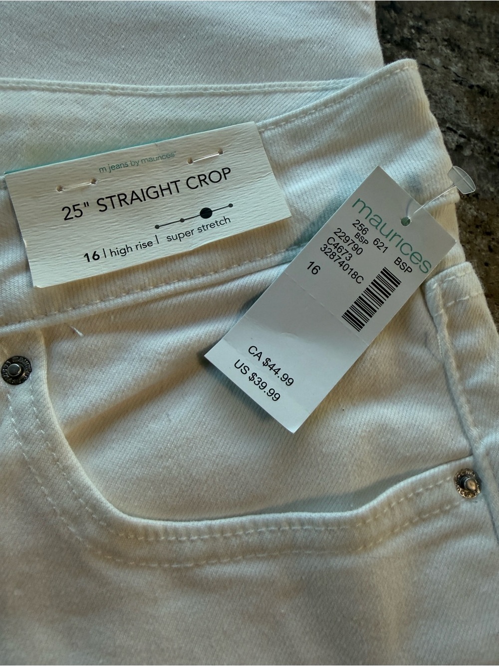 Maurices White Straight Crop Jeans - High Rise Super Stretch